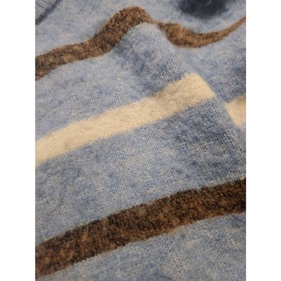 DEREK LAM 10 CROSBY blue striped puff sleeve wool blend sweater sz XS - Picture 4 of 5